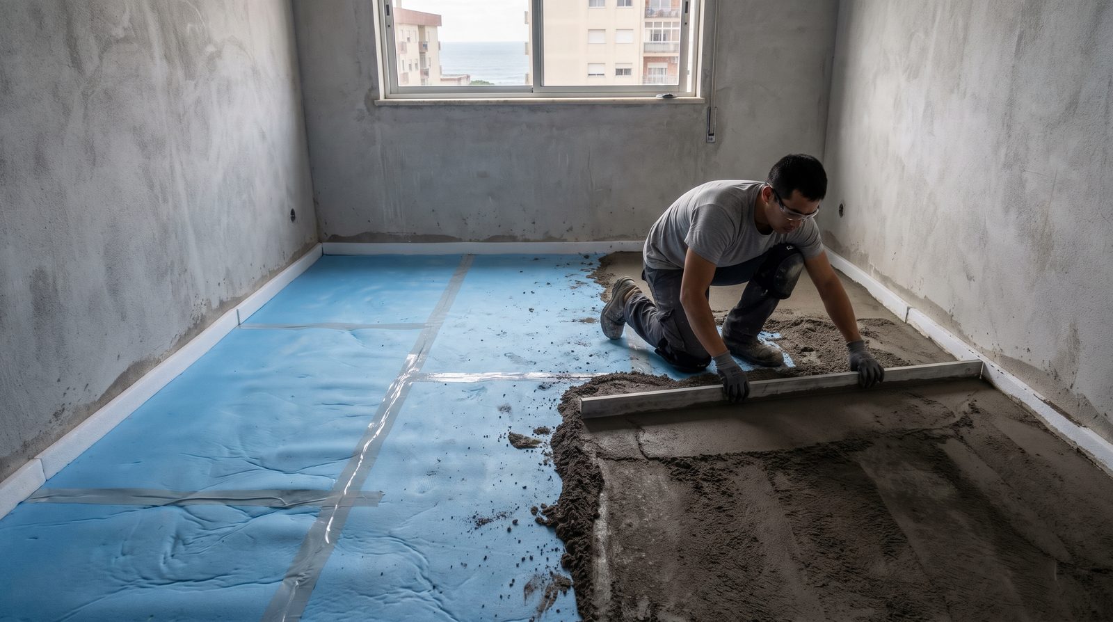 Betonilha flutuante: o que trava o barulho dos passos no andar de baixo